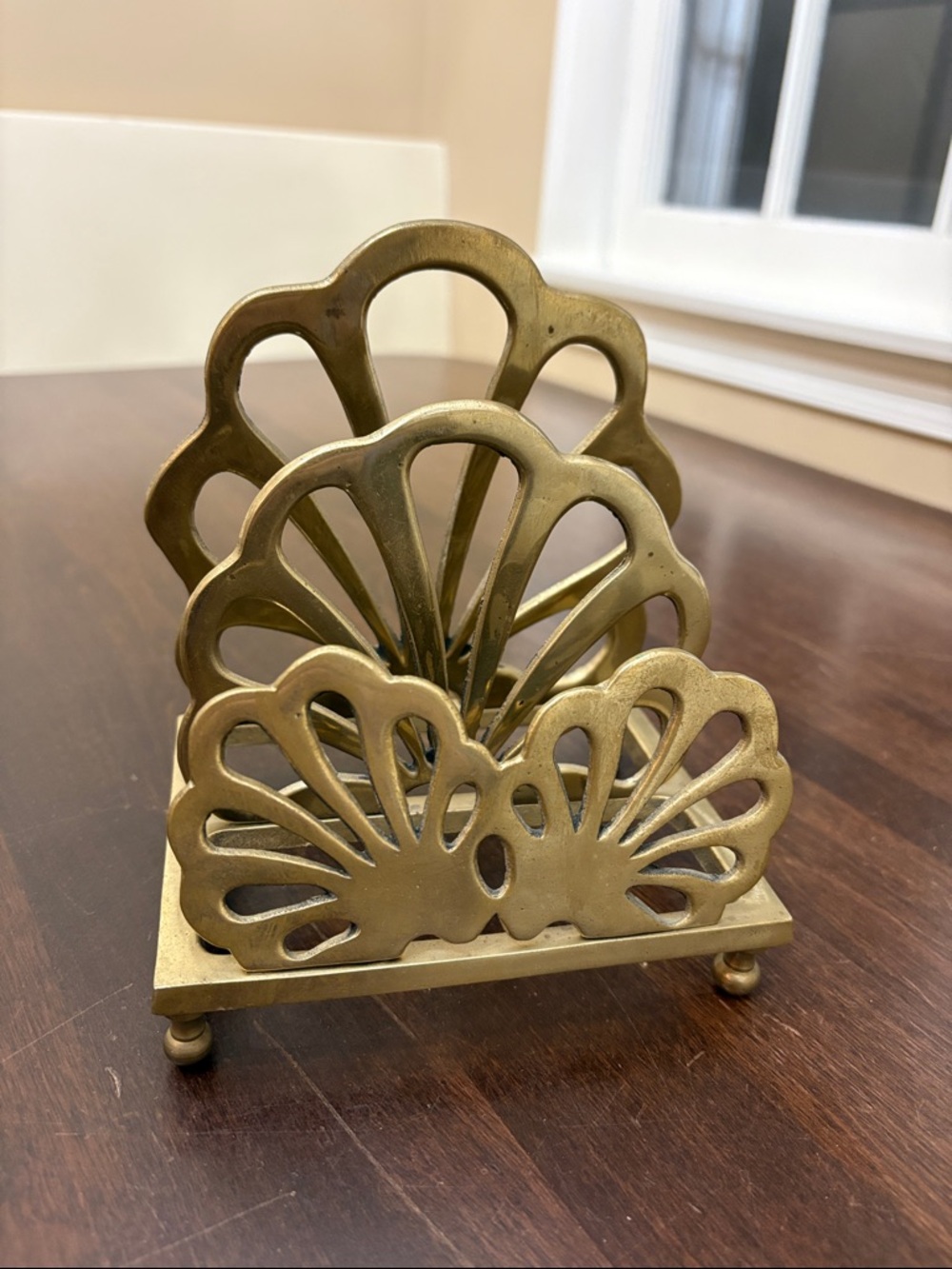 Brass Shell Letter Napkin Holder